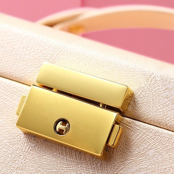 PU Leather Ladder Style Jewelry Box with Lock Mirror and Side Doors - Picture 8 of 8